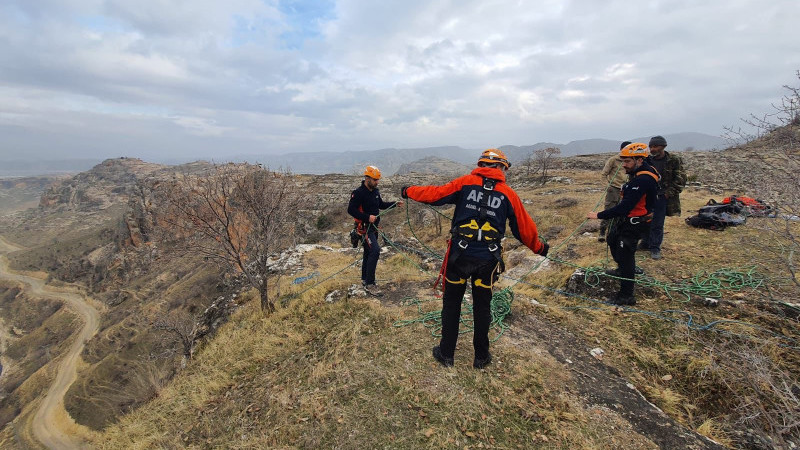 Hasankeyf’te mahsur kalan Keçi kurtarıldı